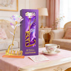 24K Galaxy Rose Flower with Love Stand