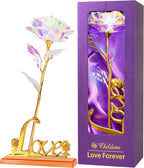 24K Galaxy Rose Flower with Love Stand