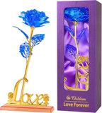 24K Galaxy Rose Flower with Love Stand