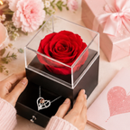I Love You Forever Necklace With Rose Gift Box