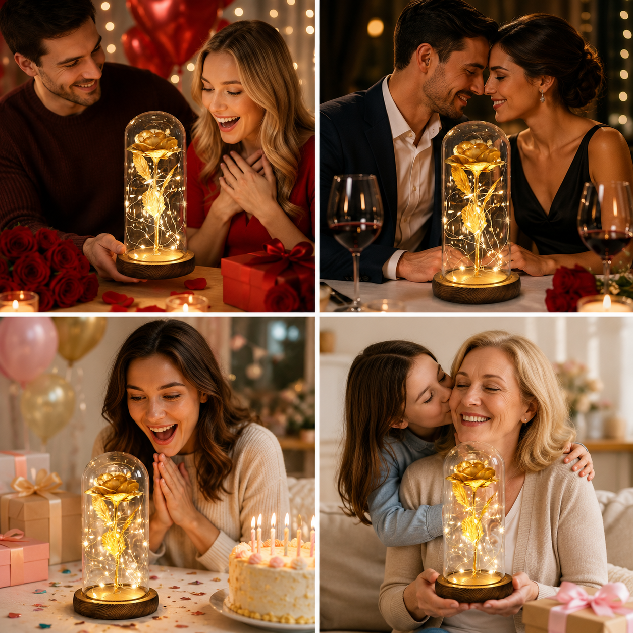 24K Gold Foil Glass Rose