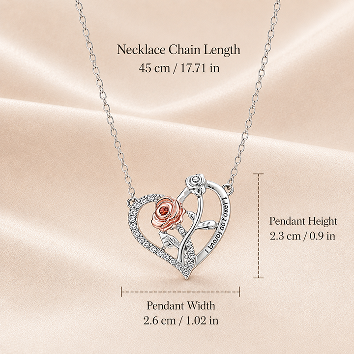 I Love You Forever Necklace With Rose Gift Box