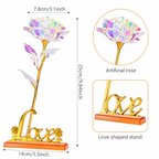 24K Galaxy Rose Flower with Love Stand