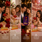 24K Galaxy Rose Flower with Love Stand