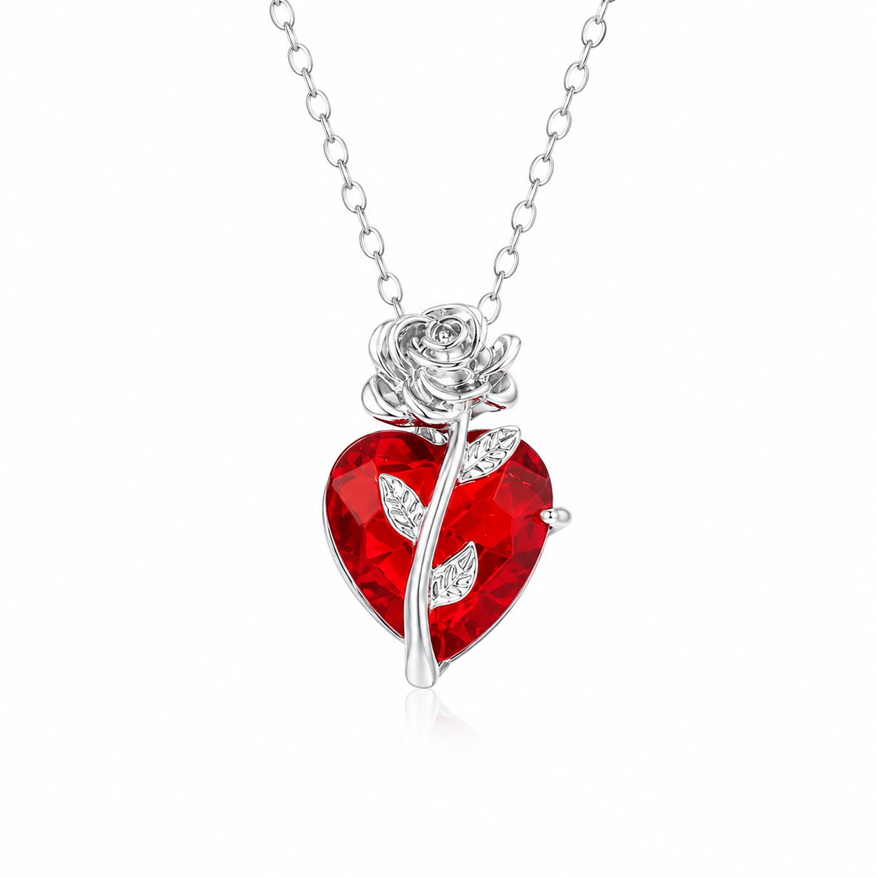 Gothic Rose Heart Necklace