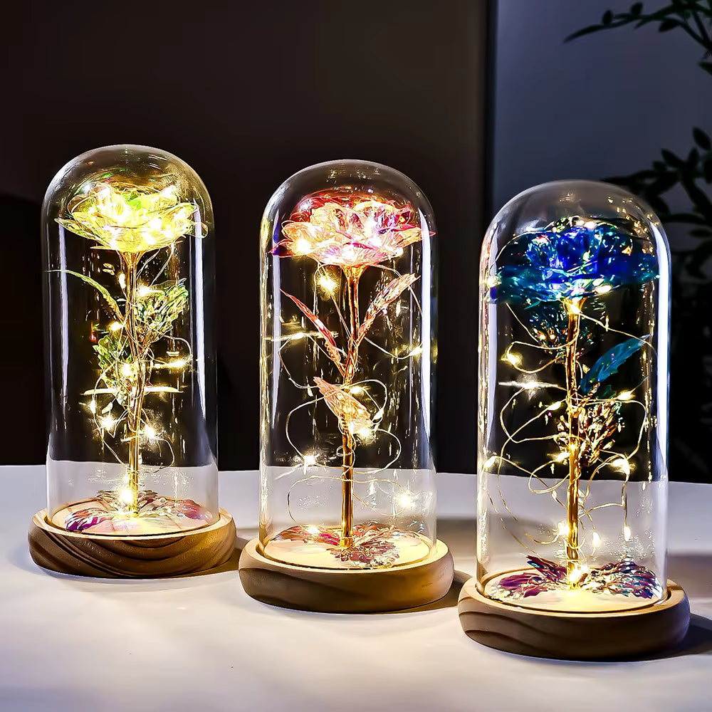 Crystal Hologram Rose Elegant Gift