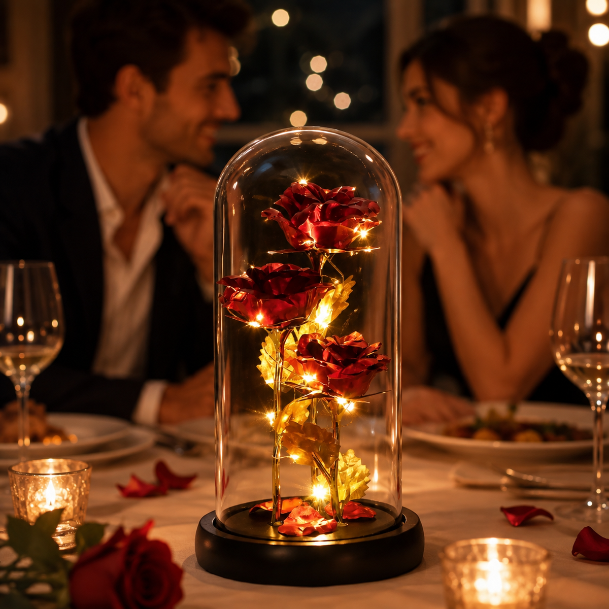 Enchanted Rose Triple Light Up