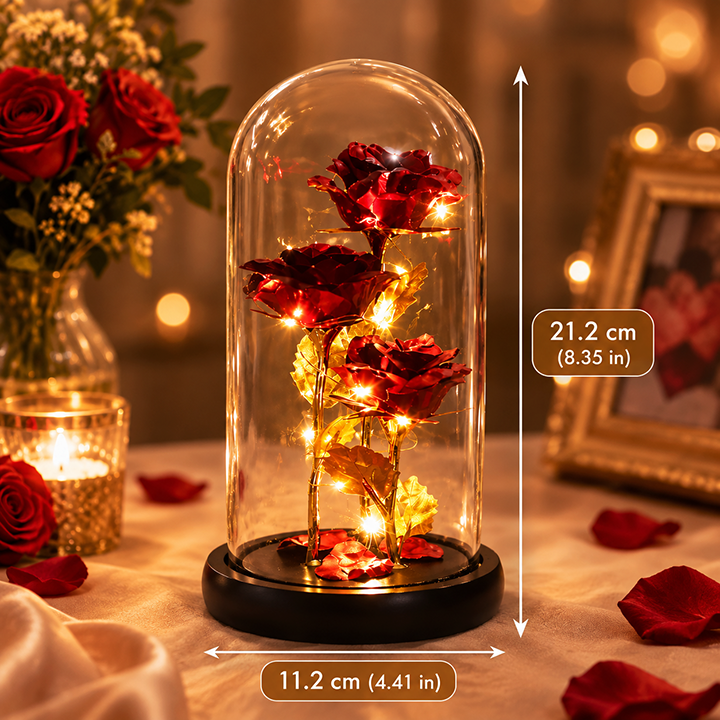 Enchanted Rose Triple Light Up