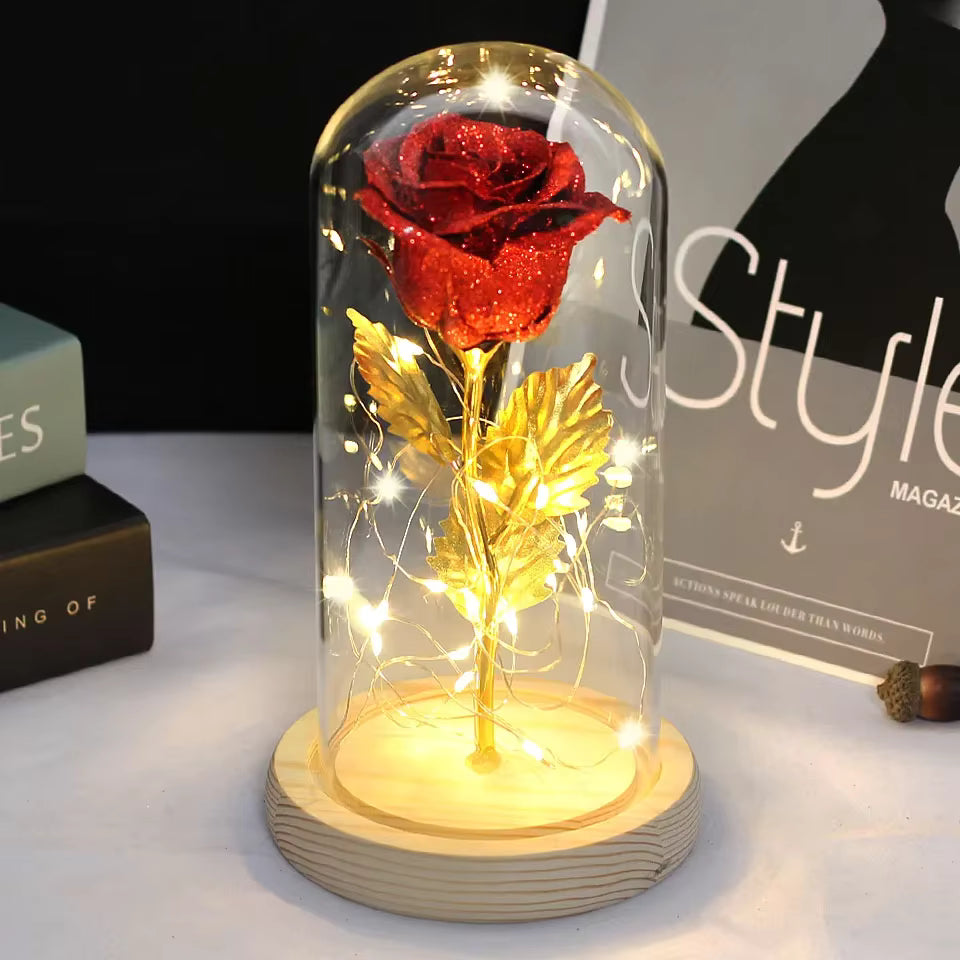 Enchanted Rose - Gilter Petal Gold Stem