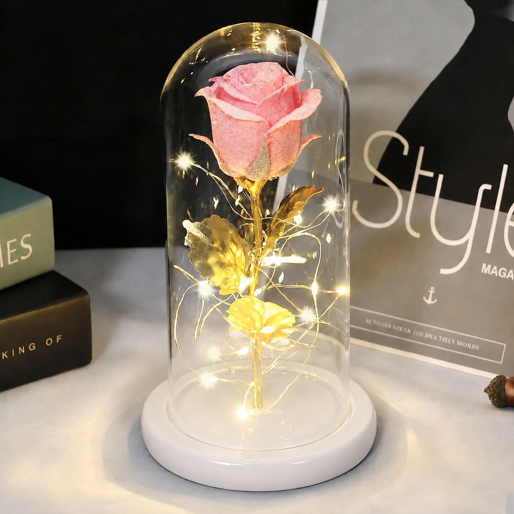 Enchanted Rose - Gilter Petal Gold Stem