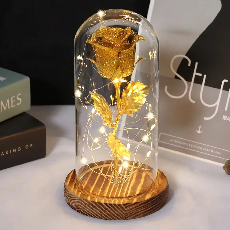 Enchanted Rose - Gilter Petal Gold Stem