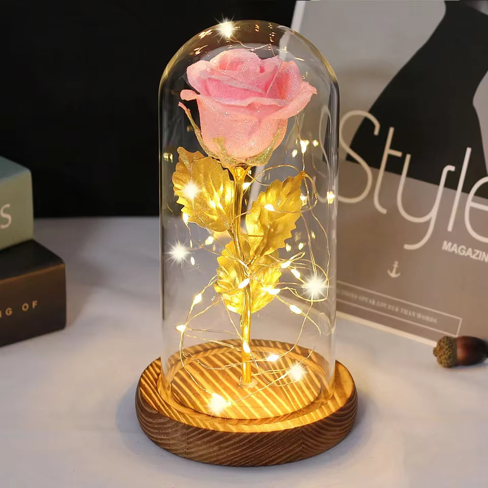 Enchanted Rose - Gilter Petal Gold Stem