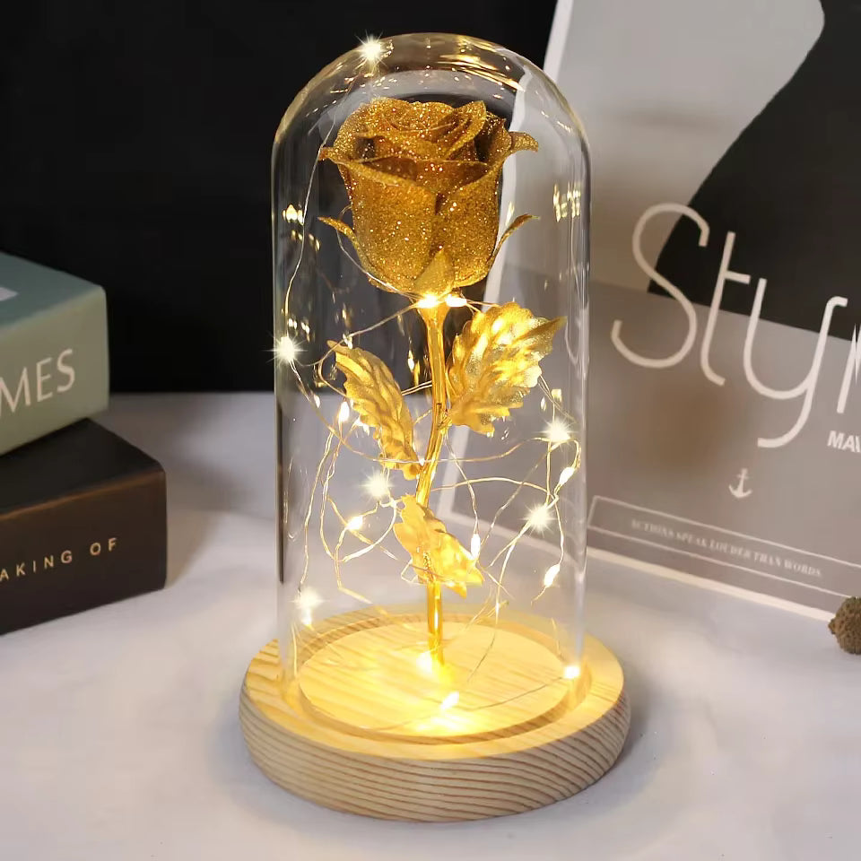 Enchanted Rose - Gilter Petal Gold Stem