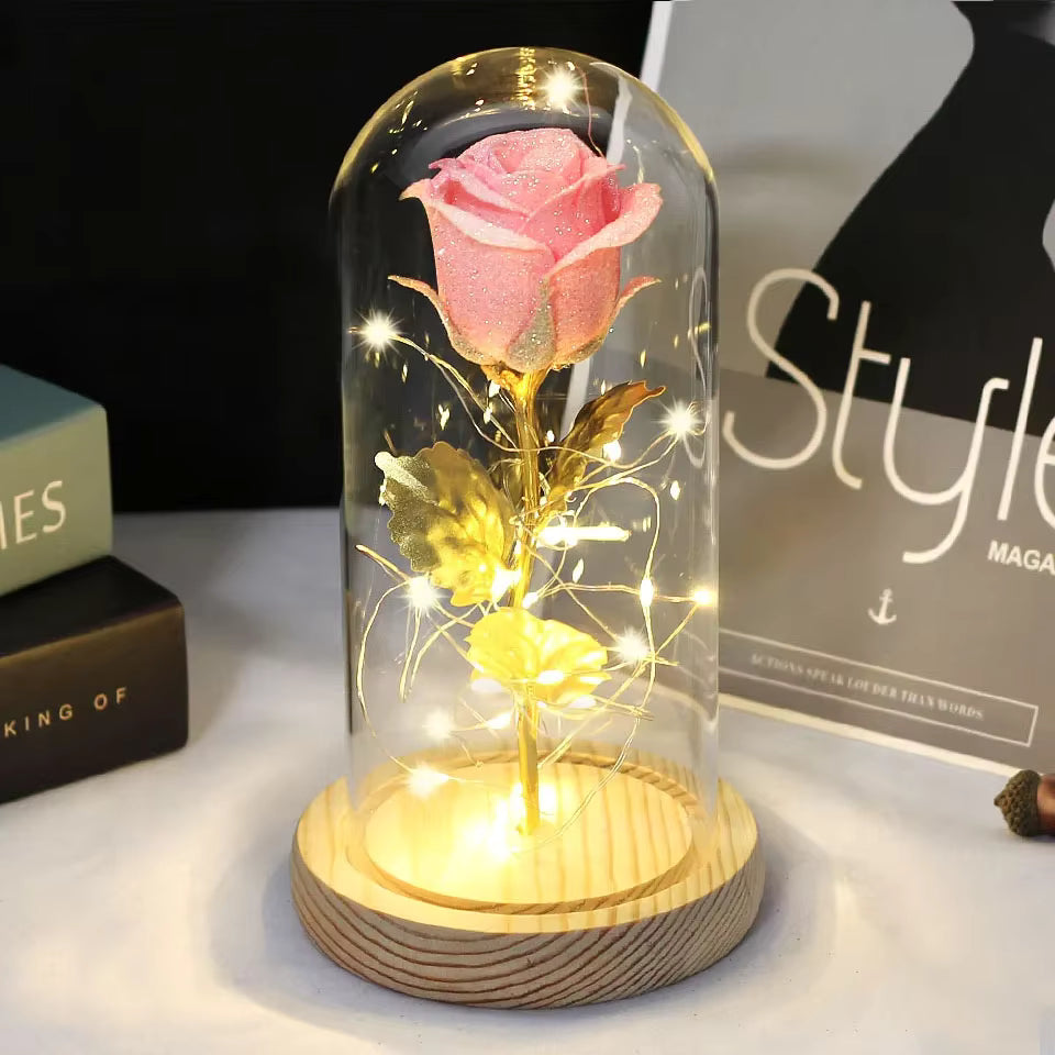 Enchanted Rose - Gilter Petal Gold Stem