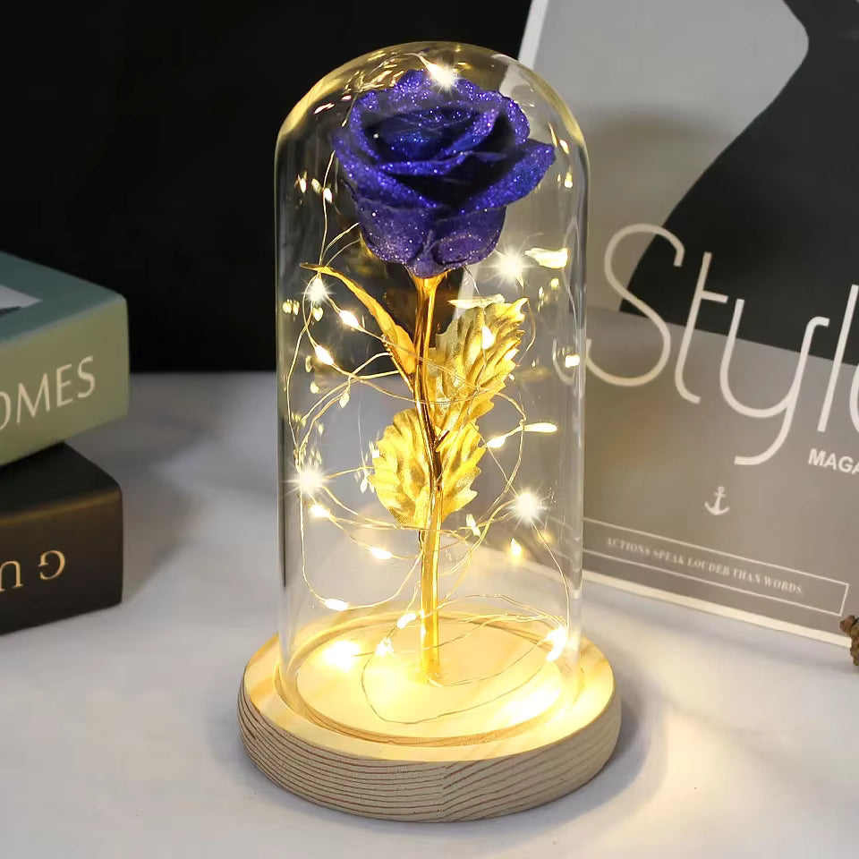 Enchanted Rose - Gilter Petal Gold Stem