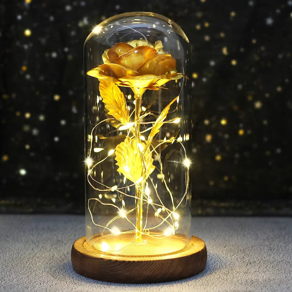 Enchanted Rose - Layer Petal Gold Stem