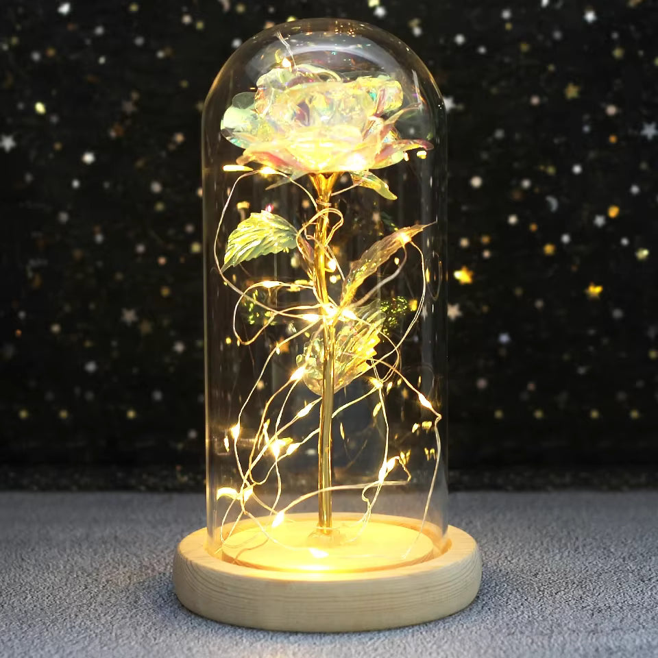 Enchanted Rose - Hologram Petal Gold Stem