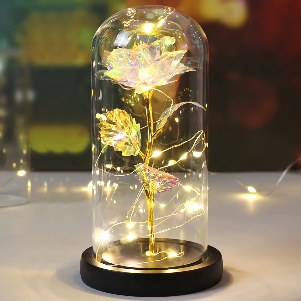Enchanted Rose - Hologram Petal Gold Stem