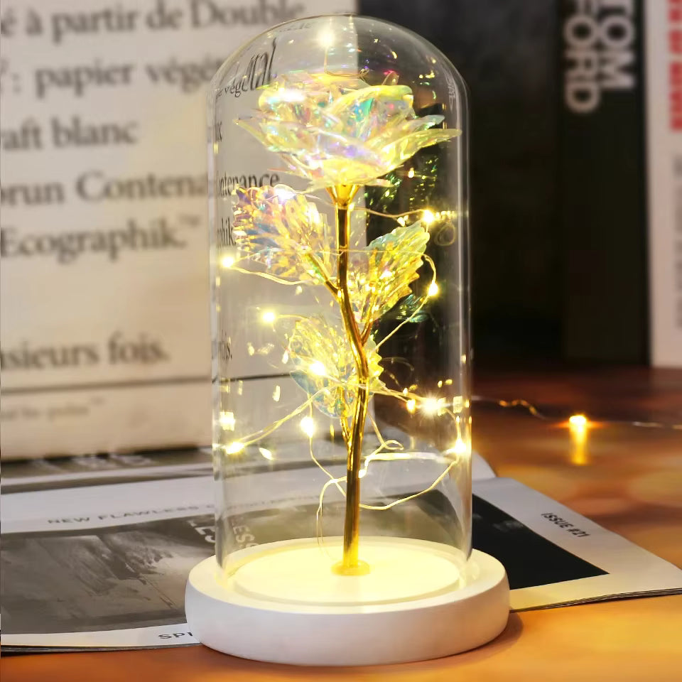 Enchanted Rose - Hologram Petal Gold Stem